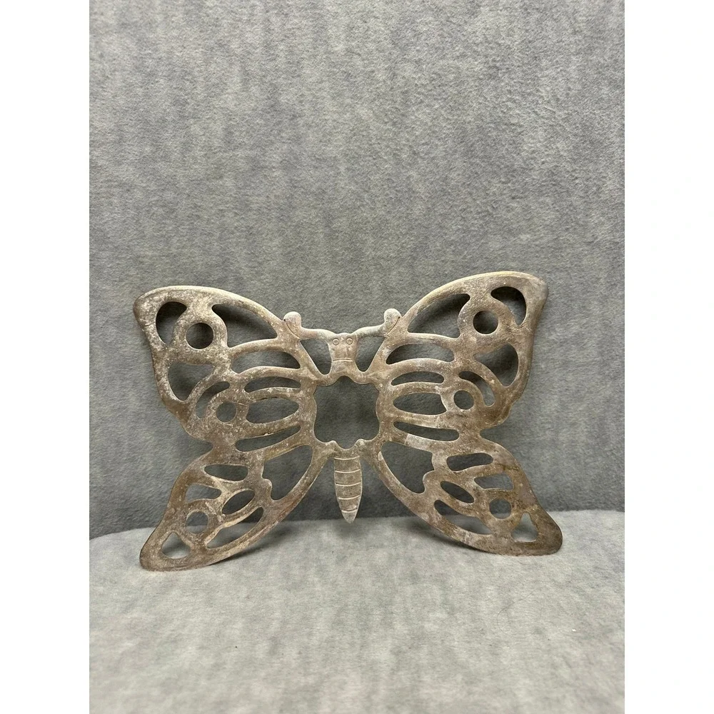 VTG F.B. Rogers Italy Butterfly Trivet Zinc‎ Metal Silver Tone Openwork Kitchen